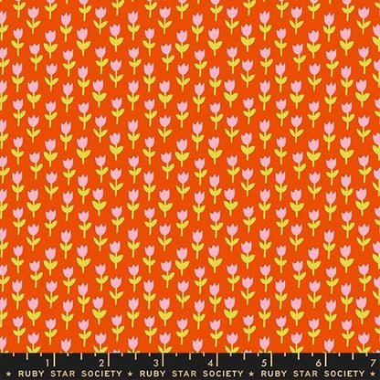 1-800-Calico Tulips Warm Red Fabric | Ruby Star Society | Alexia Abegg Quilting Cotton