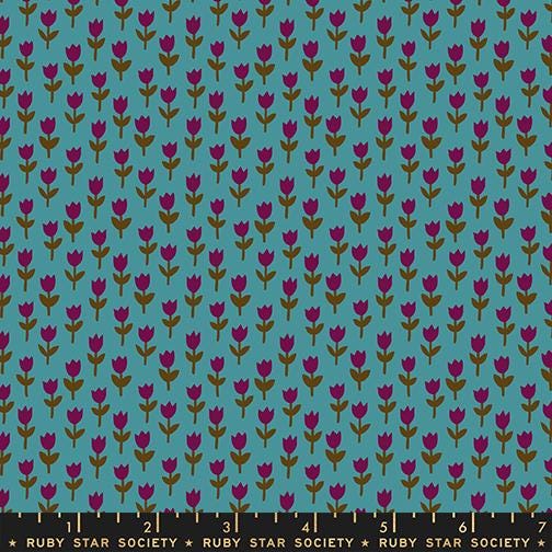 1-800-Calico Tulips Storytime Fabric | Ruby Star Society | Alexia Abegg Quilting Cotton