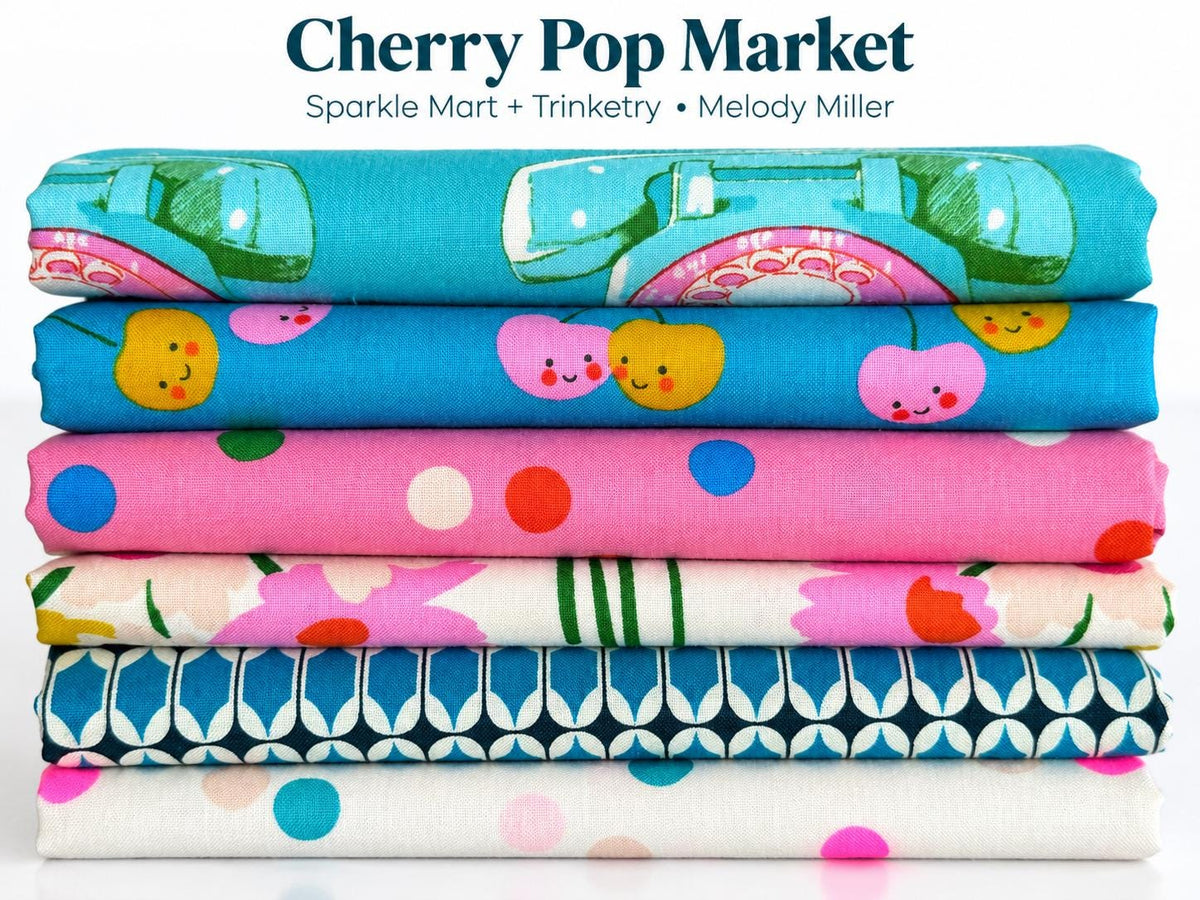Cherry Pop Market Fabric Bundle, Melody Miller, Sparkle Mart & Trinketry, Ruby Star Society, 6 Fat Quarters or Half Yards