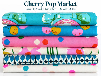 Cherry Pop Market Fabric Bundle, Melody Miller, Sparkle Mart & Trinketry, Ruby Star Society, 6 Fat Quarters or Half Yards