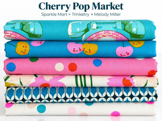 Cherry Pop Market Fabric Bundle, Melody Miller, Sparkle Mart & Trinketry, Ruby Star Society, 6 Fat Quarters or Half Yards