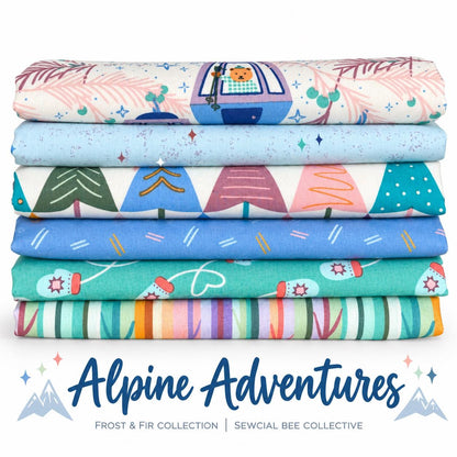 Alpine Adventures Bundle | Frost & Fir Fabric | 6 Piece Winter Quilting Cotton Bundle | Snowy Mountain Fabrics