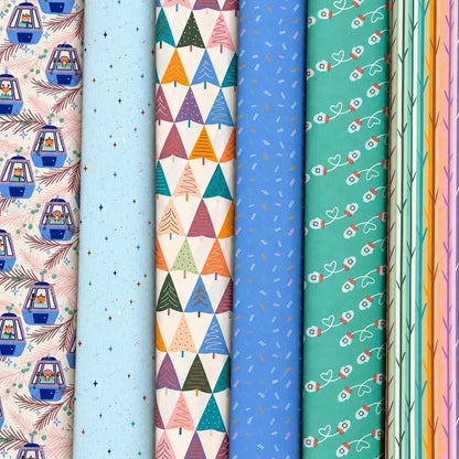 Alpine Adventures Bundle | Frost & Fir Fabric | 6 Piece Winter Quilting Cotton Bundle | Snowy Mountain Fabrics