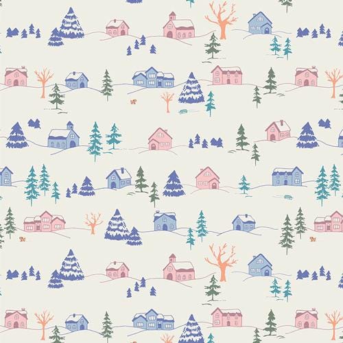 Frostlight Village Fat Quarter Bundle | Frost & Fir Fabric | 5 Piece Winter Quilting Cotton Bundle | Art Gallery Fabrics | Half Yard Option