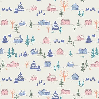Frostlight Village Fat Quarter Bundle | Frost & Fir Fabric | 5 Piece Winter Quilting Cotton Bundle | Art Gallery Fabrics | Half Yard Option