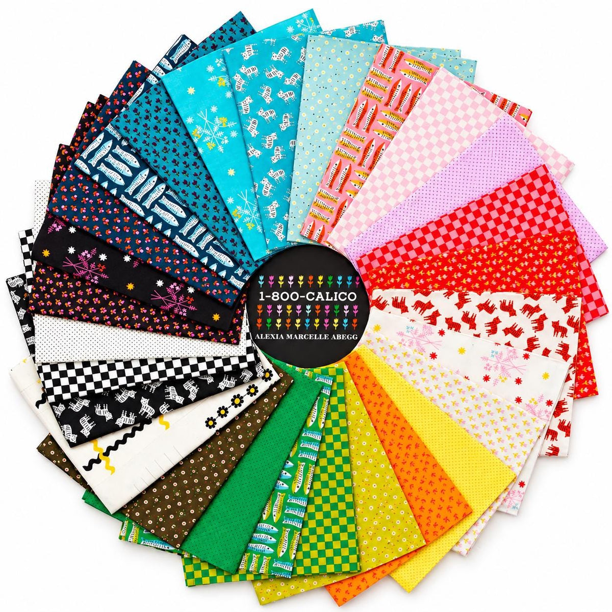 1-800-Calico Fat Quarter Bundle 27 Pieces | Alexia Marcelle Abegg | Ruby Star Society | Moda Quilting Cotton Precuts