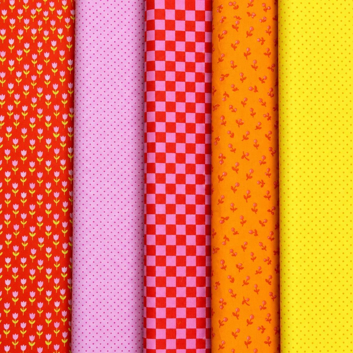 Sunset Picnic 5 Piece Fabric Bundle | 1-800-Calico by Ruby Star Society | Fat Quarter or Half Yard | Retro Quilting Cotton