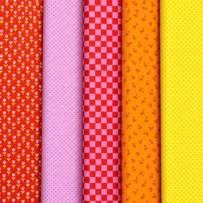 Sunset Picnic 5 Piece Fabric Bundle | 1-800-Calico by Ruby Star Society | Fat Quarter or Half Yard | Retro Quilting Cotton