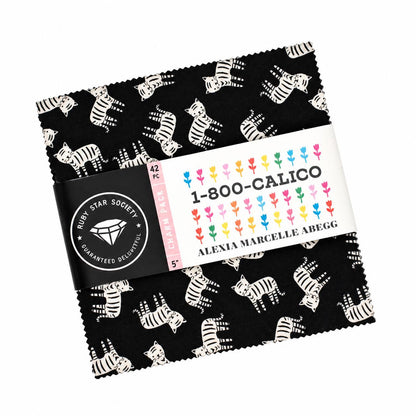 1-800-Calico Charm Pack 42 Pieces | Ruby Star Society | Alexia Marcelle Abegg | 5 Inch Quilting Cotton Fabric Squares