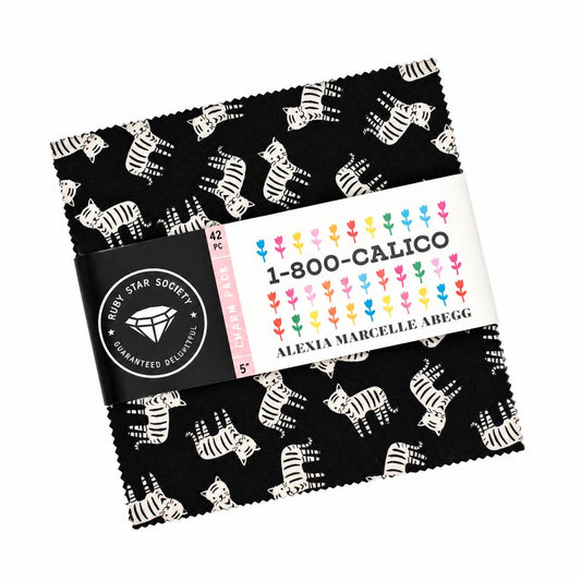 1-800-Calico Charm Pack 42 Pieces | Ruby Star Society | Alexia Marcelle Abegg | 5 Inch Quilting Cotton Fabric Squares