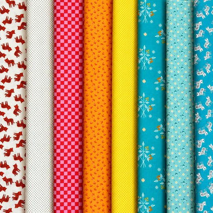 Calico Cat Parade Fabric Bundle | 1-800-Calico Ruby Star Society | 8 Piece Cat Fabric | Fat Quarter or Half Yard Bundle
