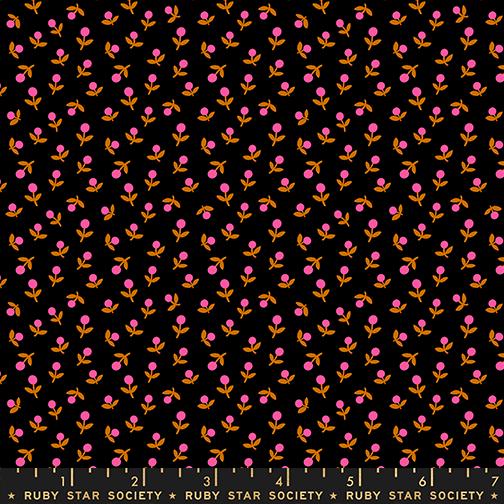 1-800-Calico Sprout Black Fabric | Ruby Star Society | Alexia Abegg Quilting Cotton