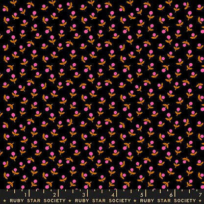 1-800-Calico Sprout Black Fabric | Ruby Star Society | Alexia Abegg Quilting Cotton