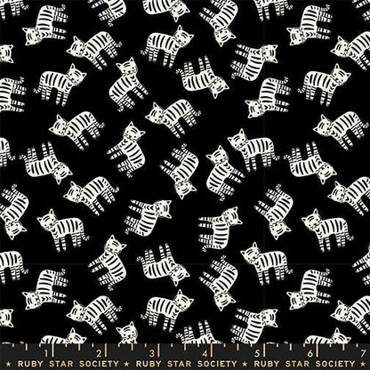 1-800-Calico Meow Black Fabric | Ruby Star Society | Alexia Abegg Quilting Cotton