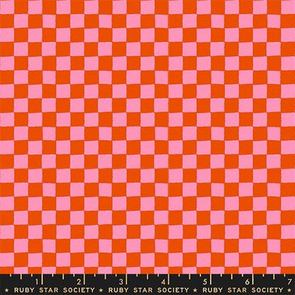 1-800-Calico Block Print Warm Red Fabric | Ruby Star Society | Alexia Abegg Quilting Cotton