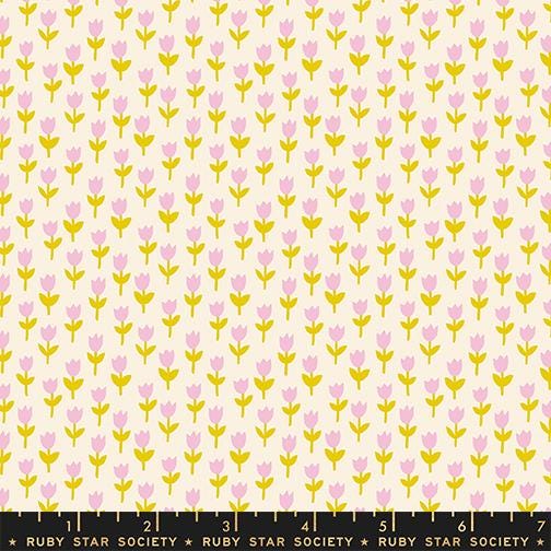 1-800-Calico Tulips Natural Fabric | Ruby Star Society | Alexia Abegg Quilting Cotton