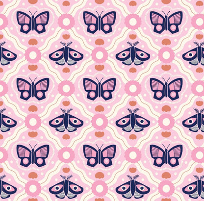 Organic Cotton Fabric Bundle, Retro Flutter, Cloud9 Fabrics, 7 Piece Fat Quarter or Half Yard Bundle, Butterfly Quilting Fabric