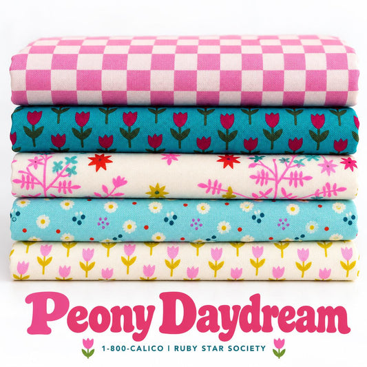 Peony Daydream 5-Piece Fabric Bundle | Ruby Star Society 1-800-Calico | Floral Quilting Cotton | Fat Quarter or Half Yard