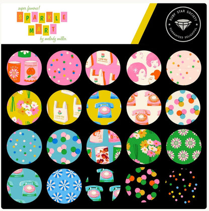Sparkle Mart Charm Pack 42 Pieces | Ruby Star Society | Alexia Marcelle Abegg | 5 Inch Quilting Cotton Fabric Squares