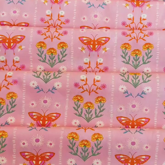 Annual Migration in Sunset, by Maureen Cracknell for Art Gallery Fabrics, 100% Premium Cotton Fabric