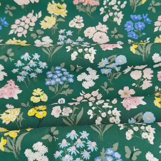 Bountiful Garden Night Fabric by AGF Studio - A Year in Petals Collection - 100% Premium Cotton
