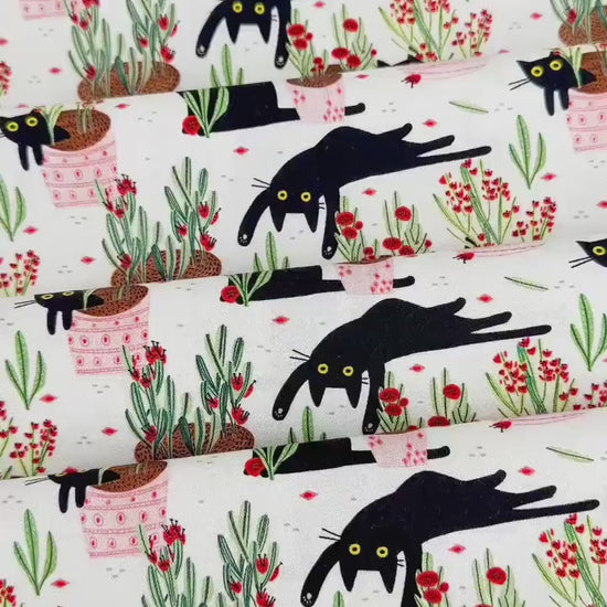 Amewsing Fabric - By Dear Stella - Sweet Purrennials Collection - Cotton By The Yard - Cat Print