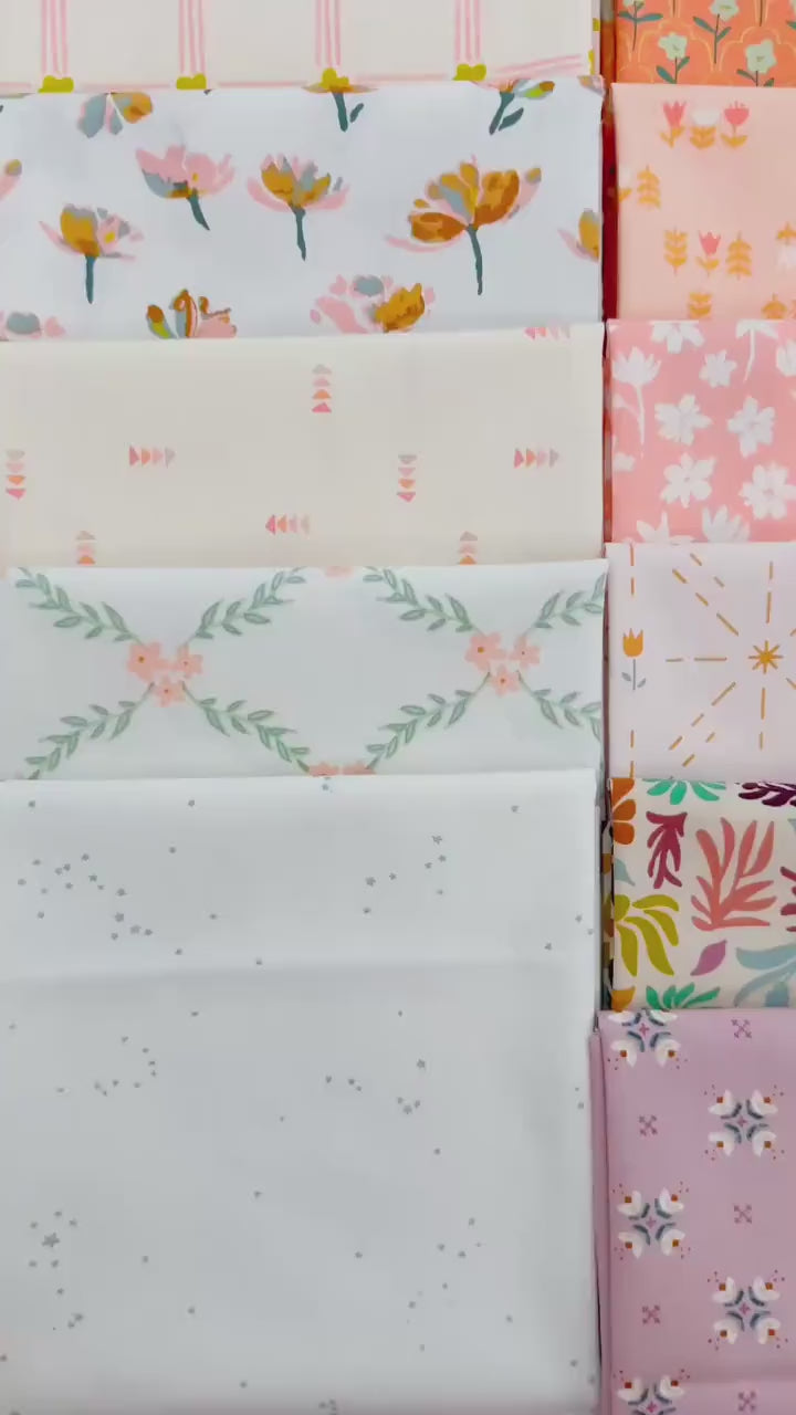 GeoBloom Fabric Bundle – 26 Pc Quilting Cotton by Sewcial Bee Collective for Art Gallery Fabrics | Half Yard, Fat Quarter, Quarter Yard