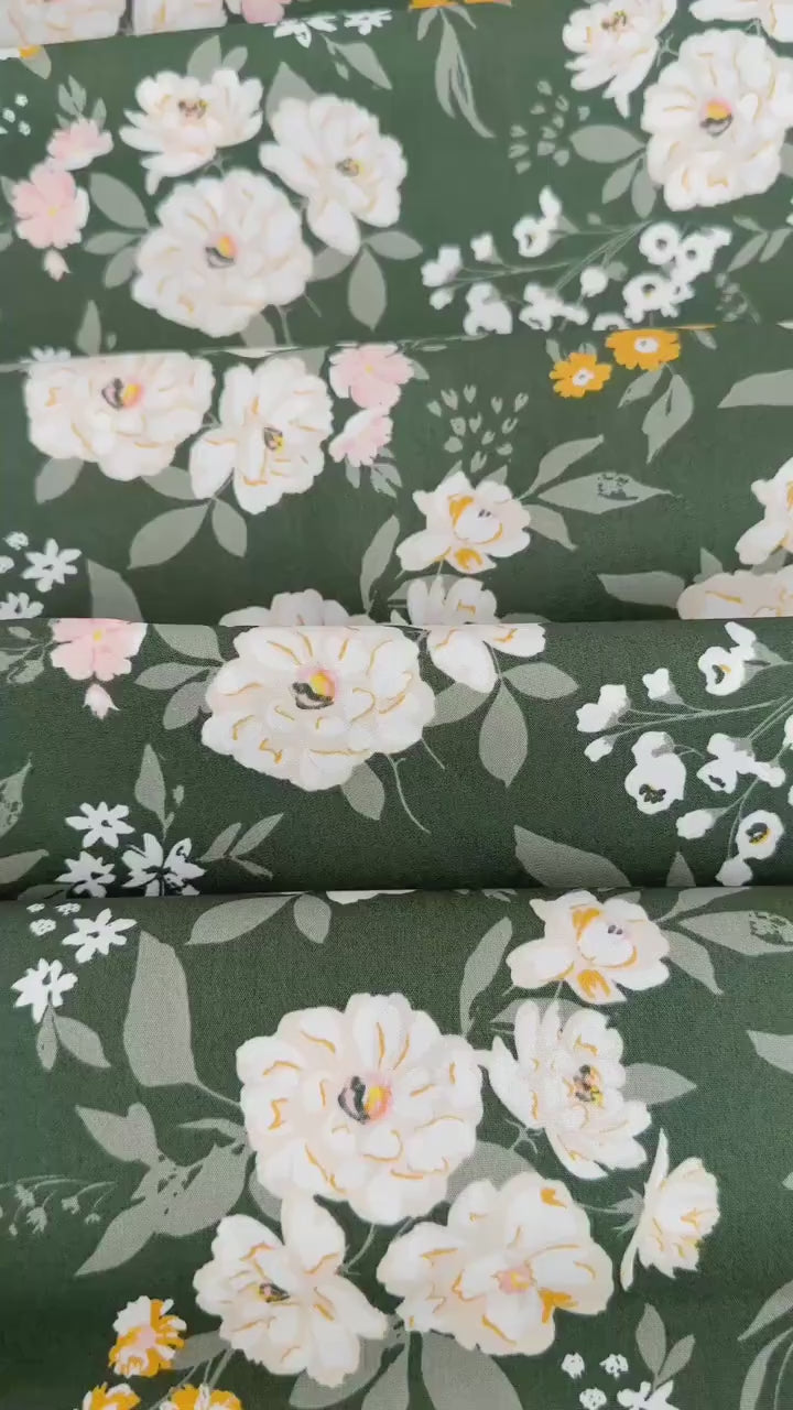 Garden Sonnet Dusk Fabric by AGF Studio - A Year in Petals Collection - 100% Premium Cotton