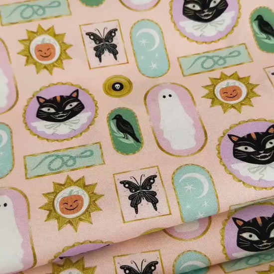 Spooky Flames In Blush - Halloween - Dear Stella - Cotton Fabric By The Yard