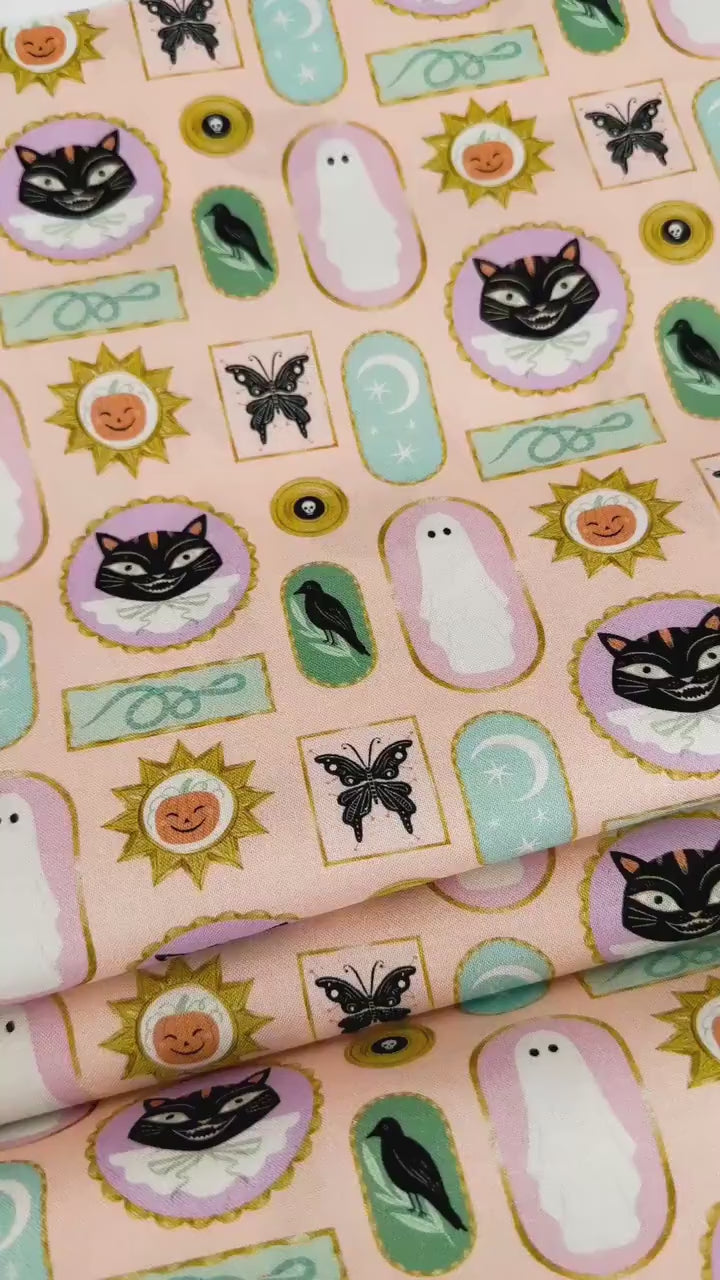 Spooky Flames In Blush - Halloween - Dear Stella - Cotton Fabric By The Yard
