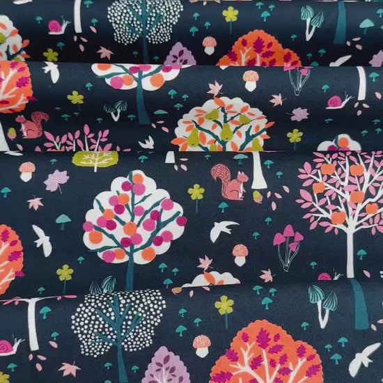Autumn Splendor Fabric - By Dashwood Studio - Cotton Fabric By The Yard - Plant/ Mystical Forest Print