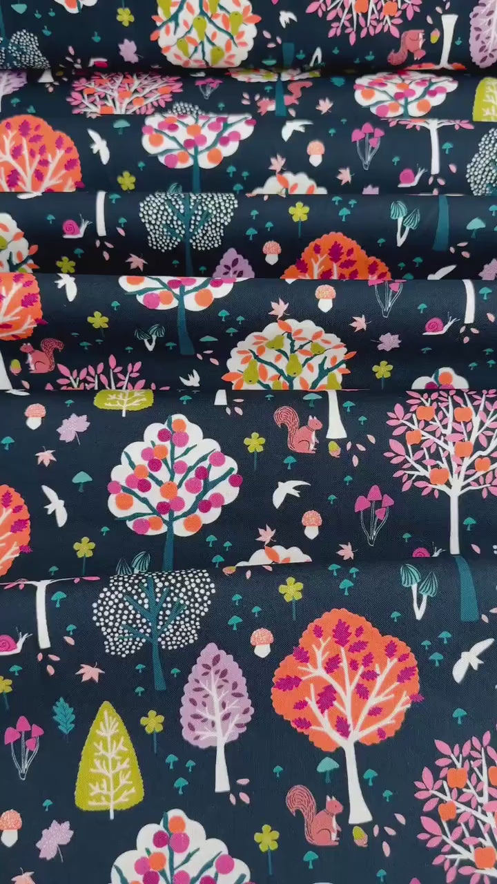 Autumn Splendor Fabric - By Dashwood Studio - Cotton Fabric By The Yard - Plant/ Mystical Forest Print