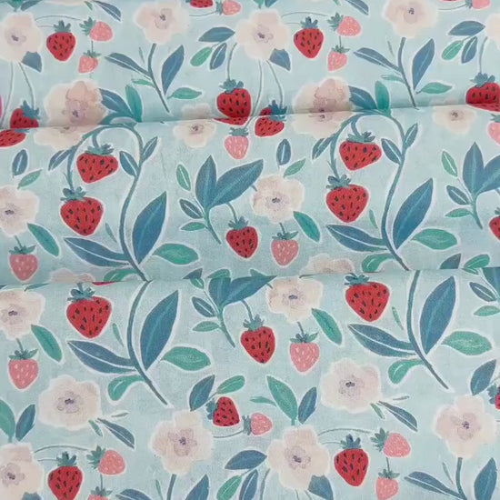 Berry Junction Fabric - By Dear Stella - Strawberry Jam Collection - Cotton By The Yard - Fruit/Floral Print