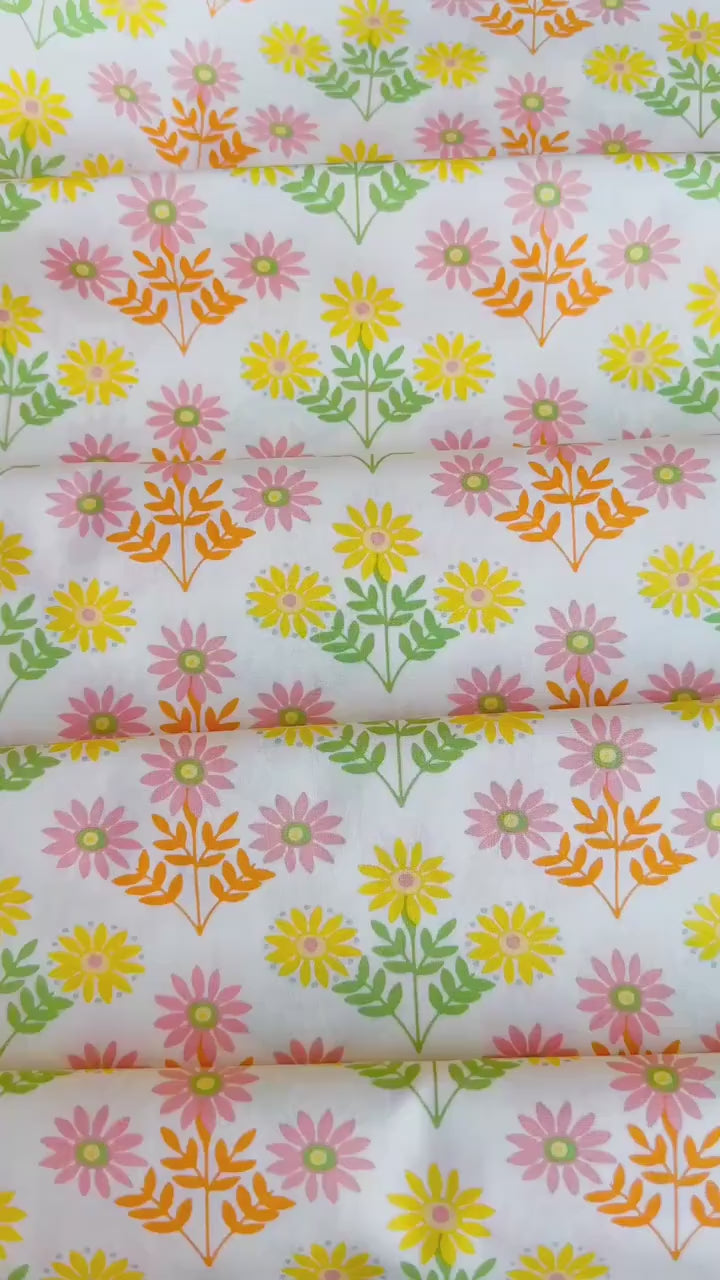 Tokenblooms in Floral, Marigold Collection, by Maureen Cracknell for Art Gallery Fabrics, 100% Premium Cotton Fabric